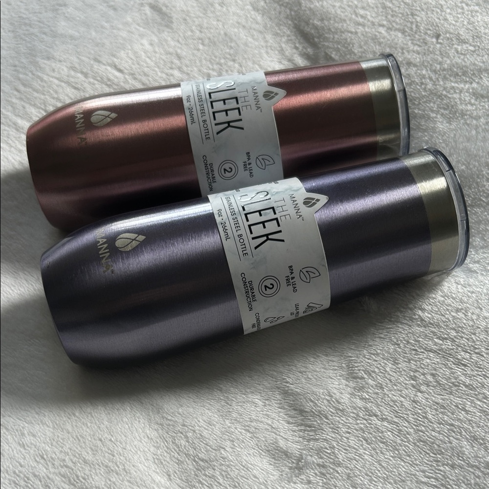 Manna Sleek Stainless Steel Bottles - Metallic Pink and Purple - Picture 5 of 5
